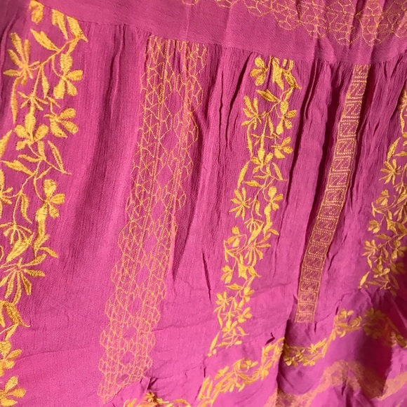 HOST PICK Hale Bob Sasha Maxi Skirt NWT Made in India Pink/Yellow/Gold SZ. Small - Picture 11 of 11